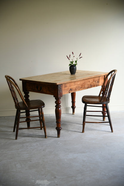 Antique Pine Scrub Top Kitchen Table