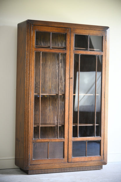 Vintage Oak Glazed Bookcase