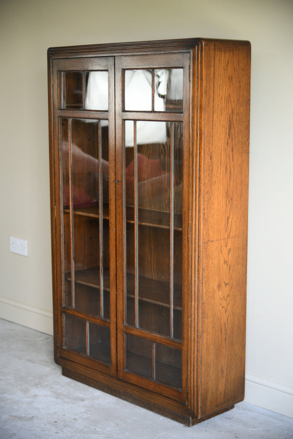 Vintage Oak Glazed Bookcase