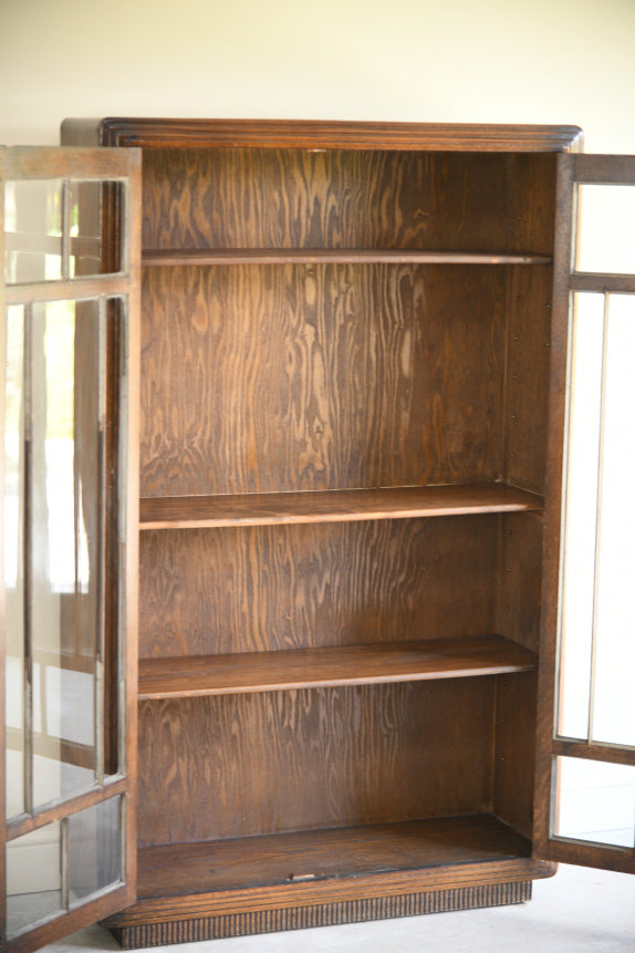 Vintage Oak Glazed Bookcase