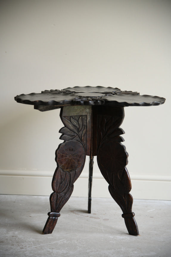 Vintage Carved Lily Pad Occasional Table