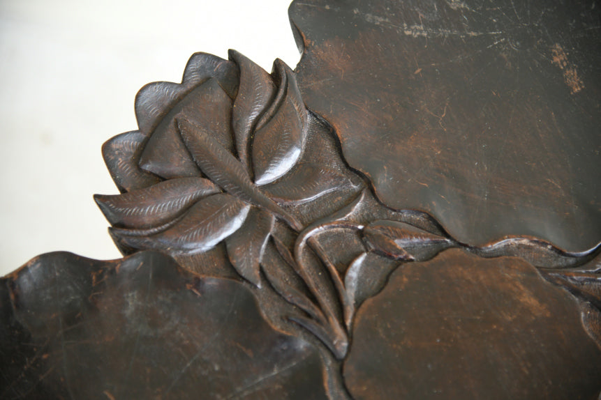 Vintage Carved Lily Pad Occasional Table