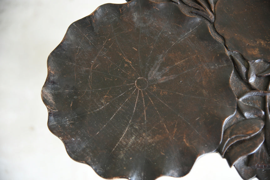 Vintage Carved Lily Pad Occasional Table