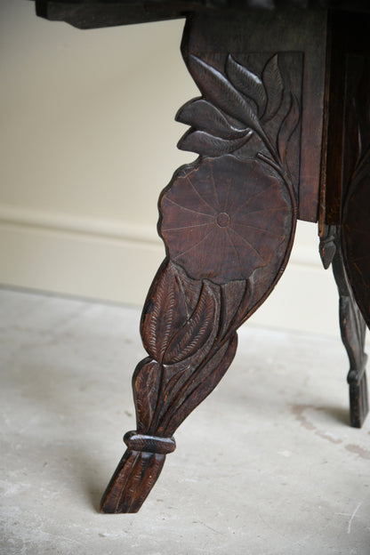 Vintage Carved Lily Pad Occasional Table