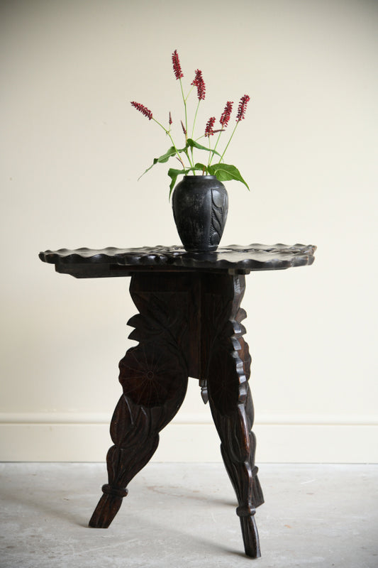 Vintage Carved Lily Pad Occasional Table