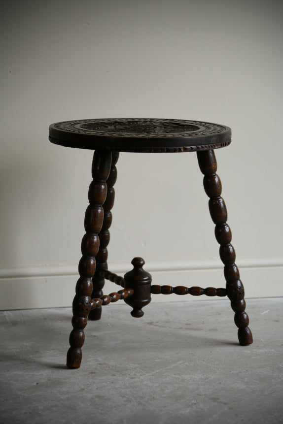 Antique Carved Oak Side Table