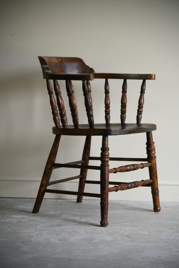 Antique Elm & Beech Captains Chair