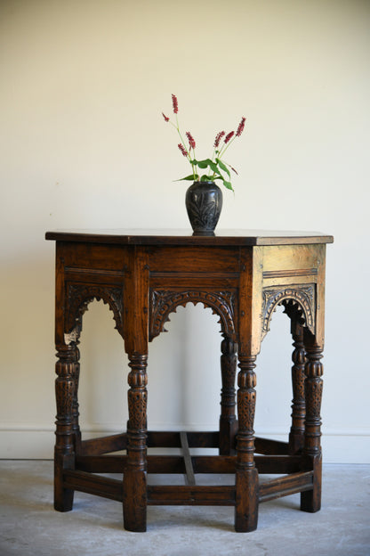 Octagonal 17th Century Style Occasional Table