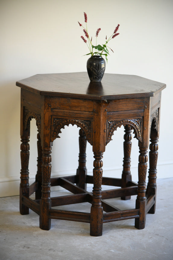 Octagonal 17th Century Style Occasional Table