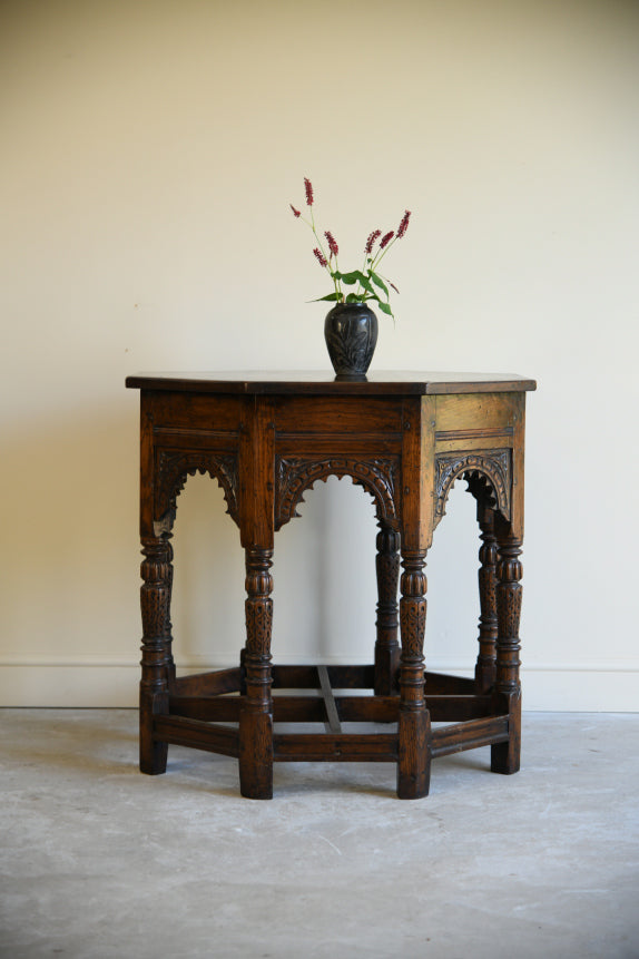 Octagonal 17th Century Style Occasional Table