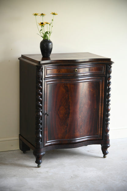 Antique Continental Serpentine Rosewood Cupboard