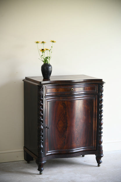 Antique Continental Serpentine Rosewood Cupboard