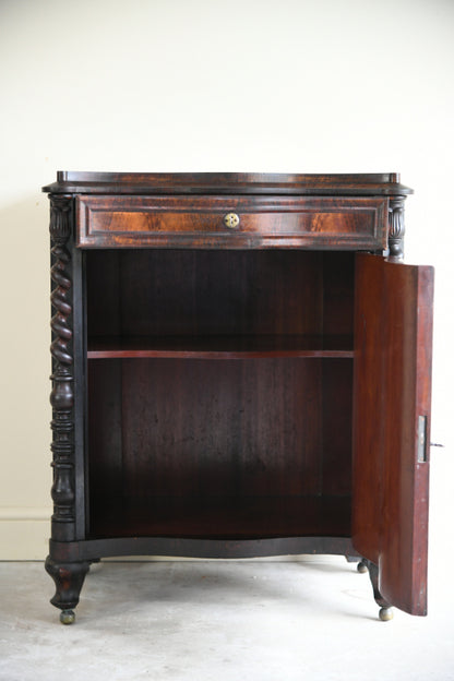 Antique Continental Serpentine Rosewood Cupboard