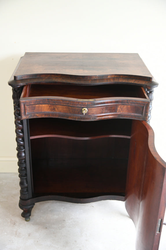 Antique Continental Serpentine Rosewood Cupboard