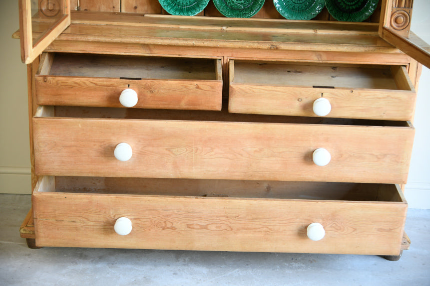 Antique Cornish Pine Glazed Dresser