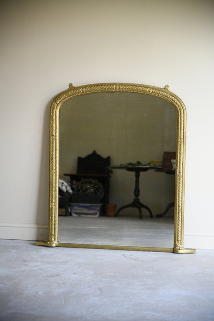 Large Antique Arched Overmantle Mirror