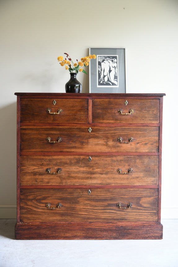 Victorian Heals Stained Pine Chest of Drawers