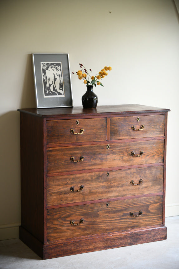 Victorian Heals Stained Pine Chest of Drawers