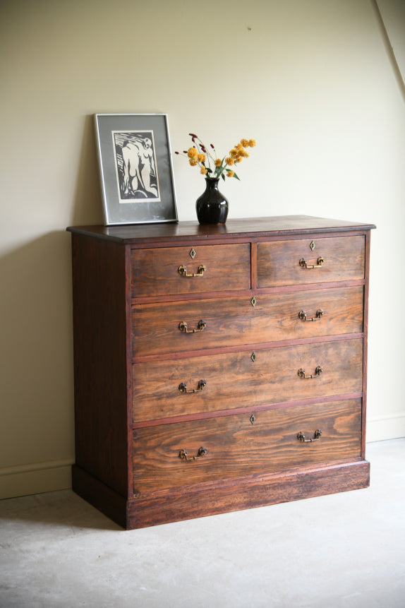 Victorian Heals Stained Pine Chest of Drawers