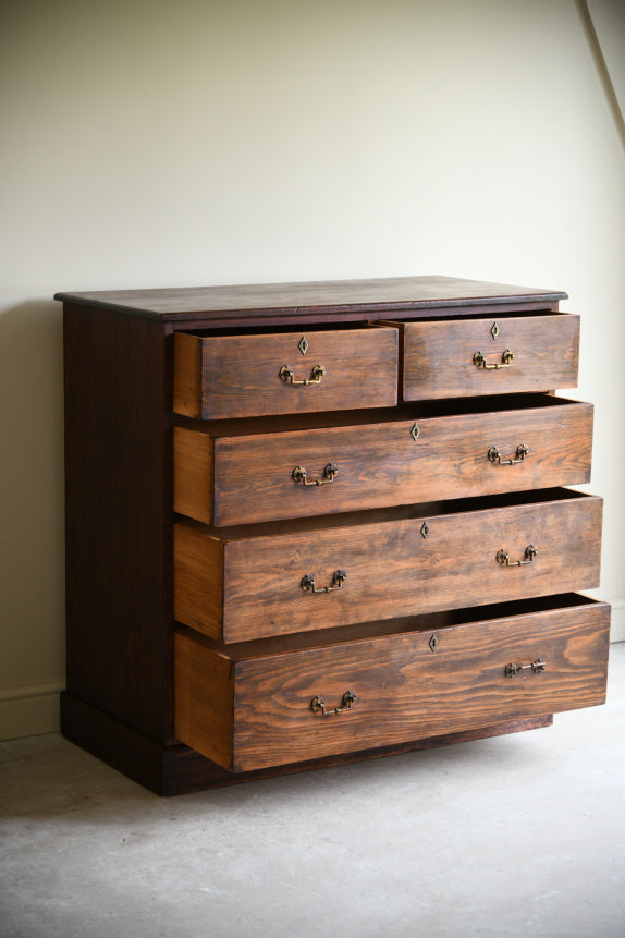 Victorian Heals Stained Pine Chest of Drawers