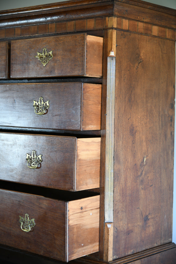 Antique Oak Georgian Chest on Chest