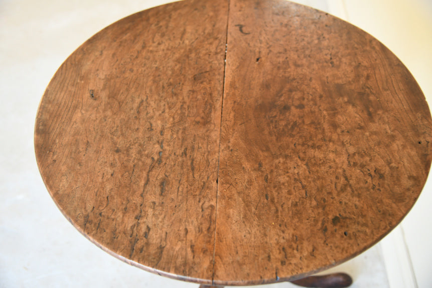 Antique Burr Oak Tilt Top Occasional Table