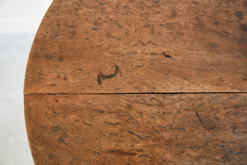 Antique Burr Oak Tilt Top Occasional Table