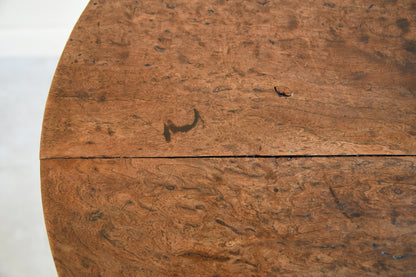 Antique Burr Oak Tilt Top Occasional Table