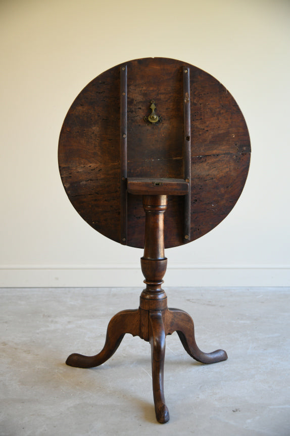 Antique Burr Oak Tilt Top Occasional Table