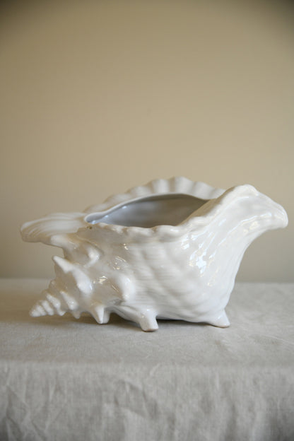 Vintage White Shell Planter