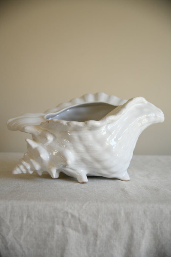 Vintage White Shell Planter