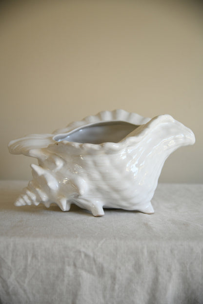 Vintage White Shell Planter