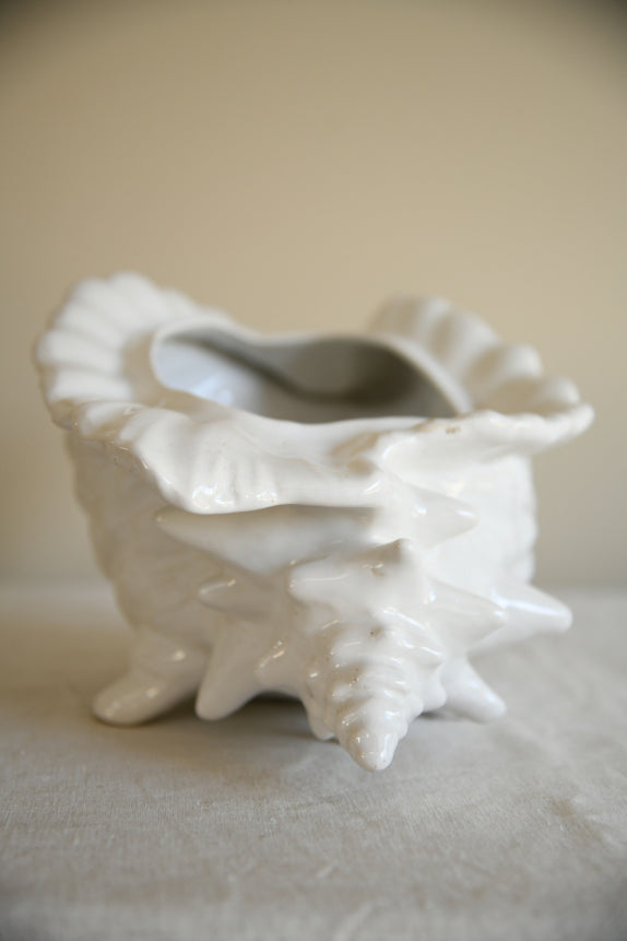 Vintage White Shell Planter