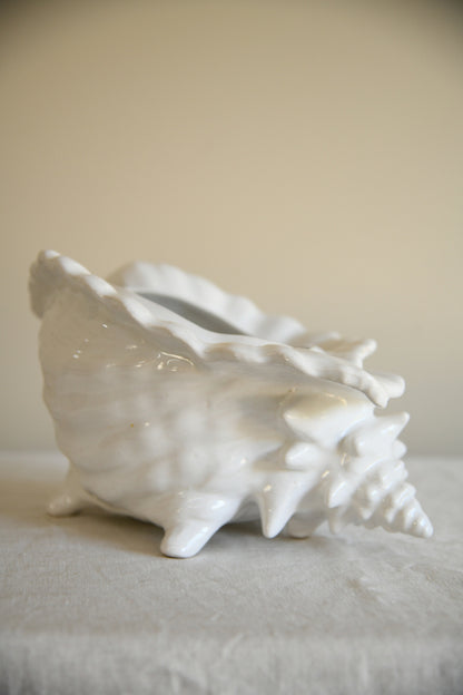 Vintage White Shell Planter