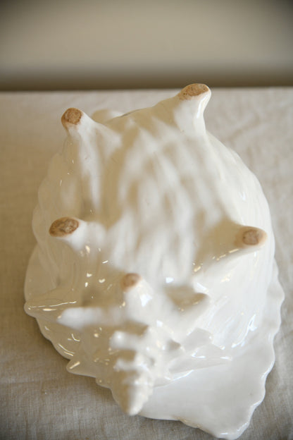 Vintage White Shell Planter