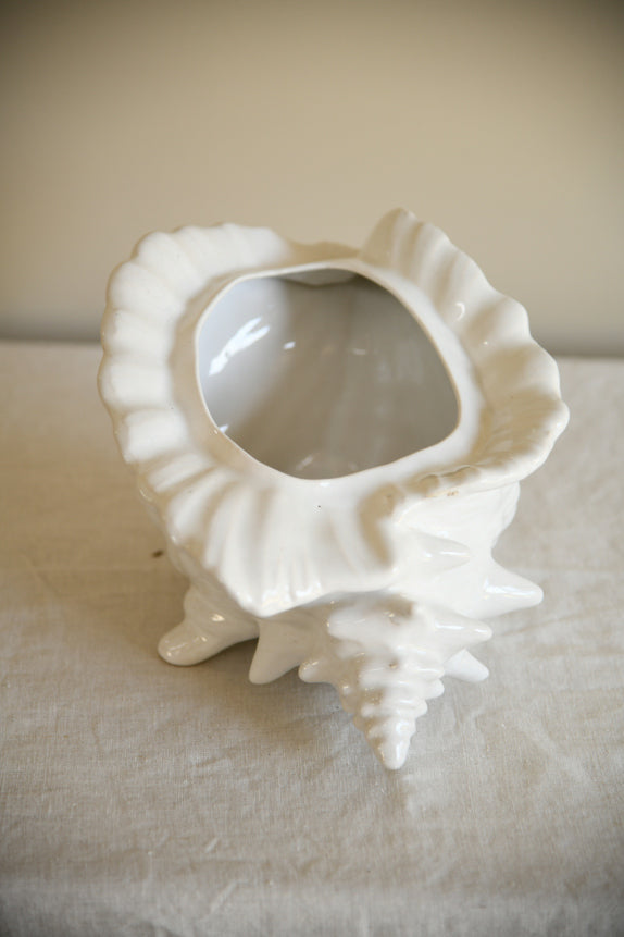 Vintage White Shell Planter