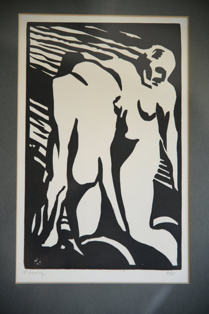 Horace Brodzky - Expulsion Linocut