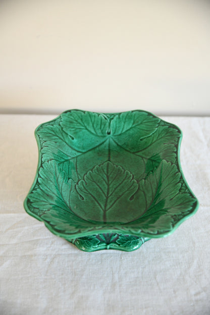 Wedgwood Green Leaf Majolica Serving Dish