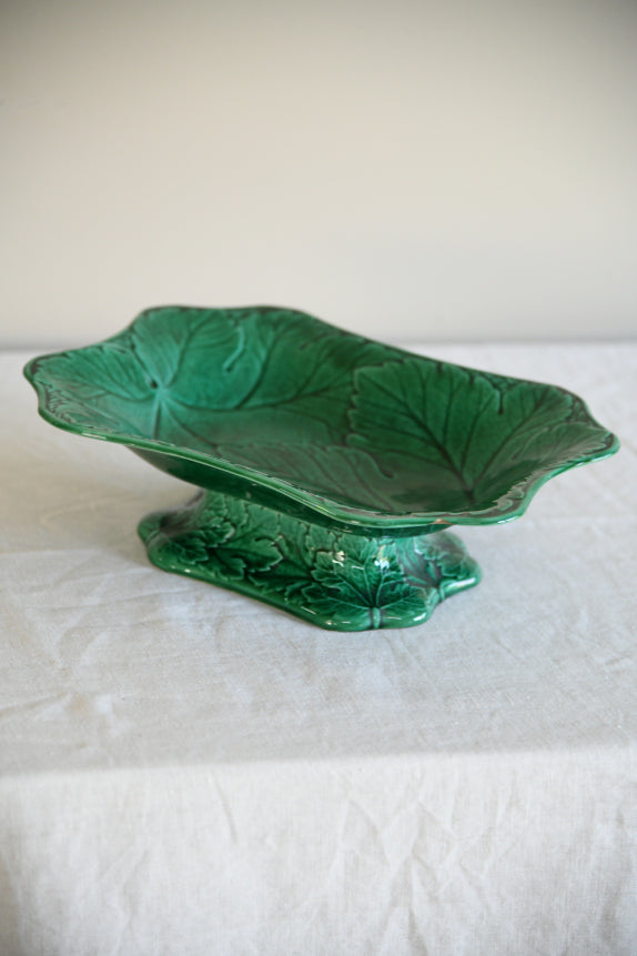 Wedgwood Green Leaf Majolica Serving Dish