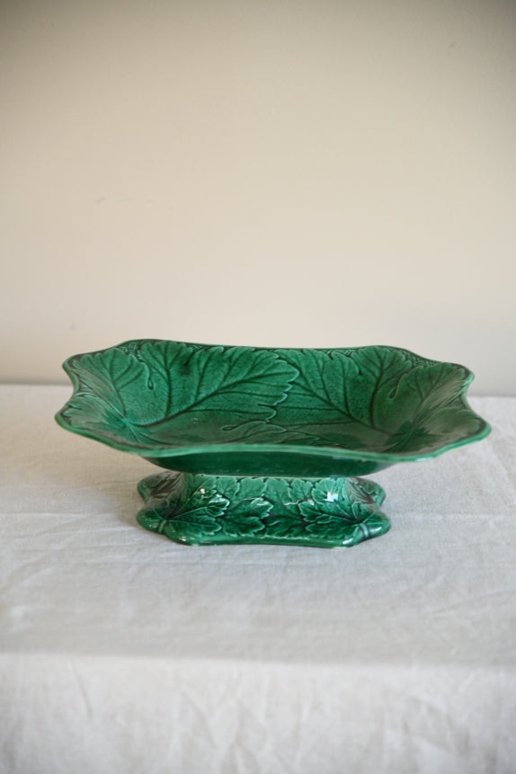 Wedgwood Green Leaf Majolica Serving Dish