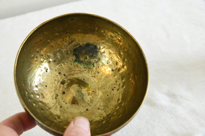 Indian Brass Beaker & Small Bowl