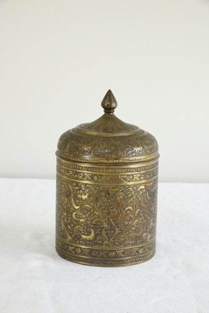 Decorative Indian Brass Covered Pot