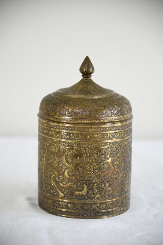 Decorative Indian Brass Covered Pot