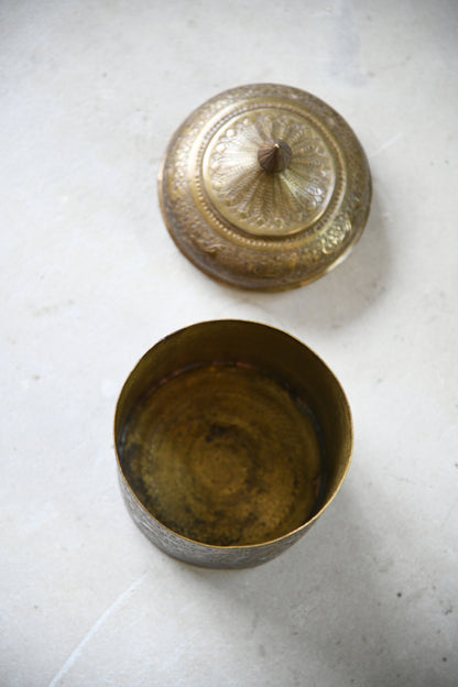 Decorative Indian Brass Covered Pot