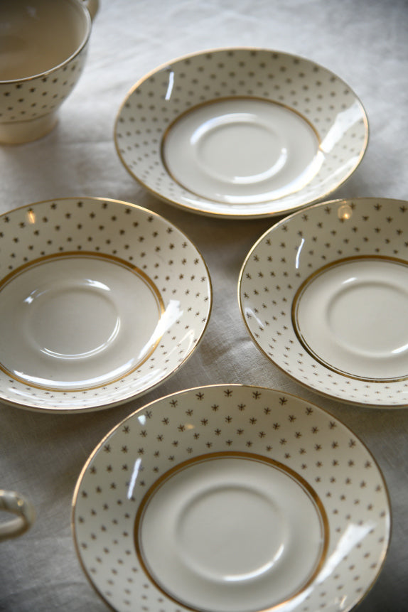 4 Vintage John Maddock Ivory Ware Cups & Saucers