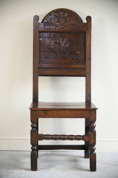 18th Century Joined Oak Backstool