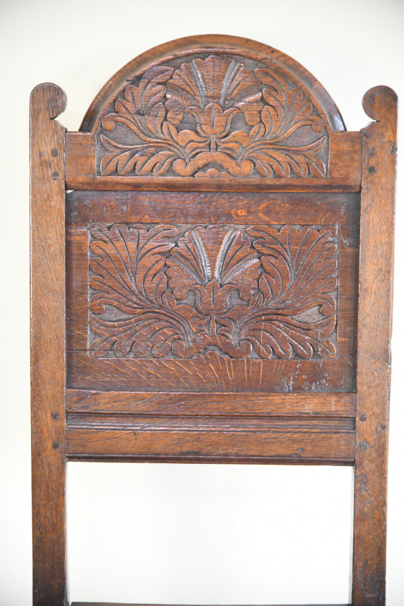 18th Century Joined Oak Backstool