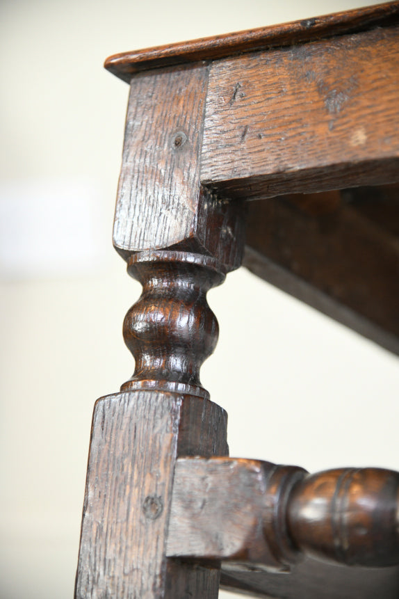 18th Century Joined Oak Backstool