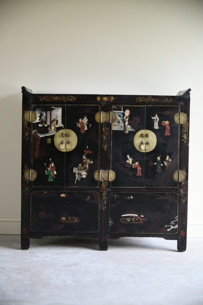 Antique Chinese Black Lacquer Cabinet