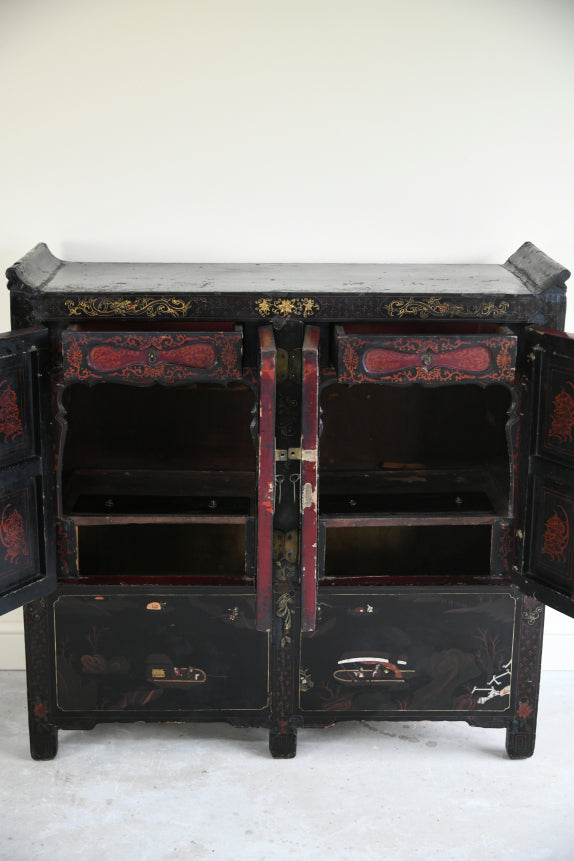 Antique Chinese Black Lacquer Cabinet